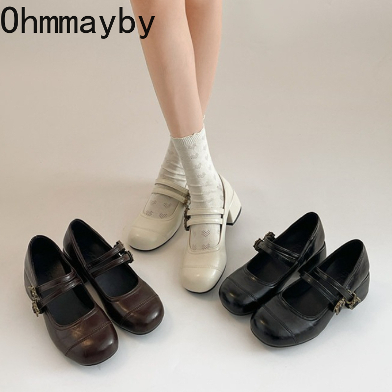Vintage Women'S Formal Wear - Vintage Thick Heel Women Mary Jane