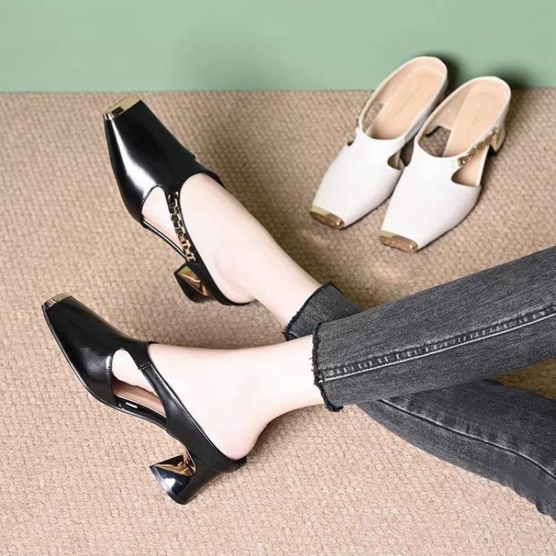 Women Formal Wear For Office - Women High Heels Slippers Chunky Mules