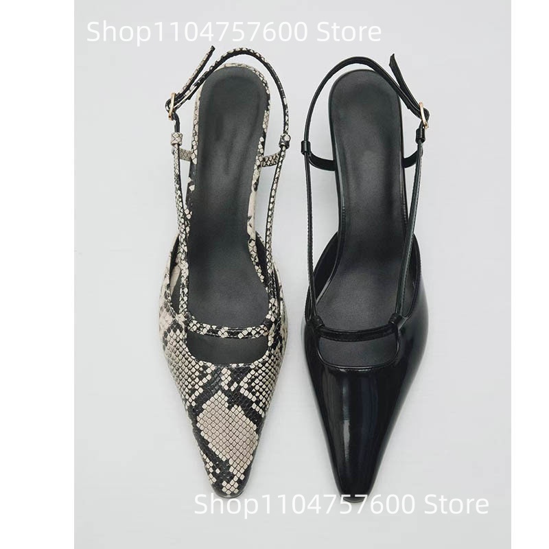 Women Formal Wear For Office - Women's Slingback Pointed Toe Low Thin