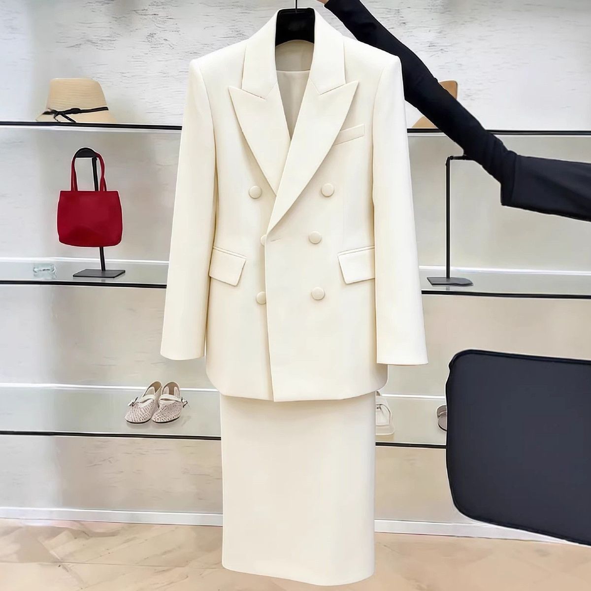 Women Formal Wear Set - White Blazers Suits Set For Women