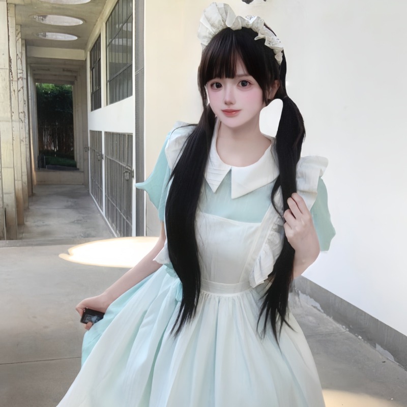 Long Pink White Maid Dress wit - đánh giá và giá Vintage Women'S Formal Wear