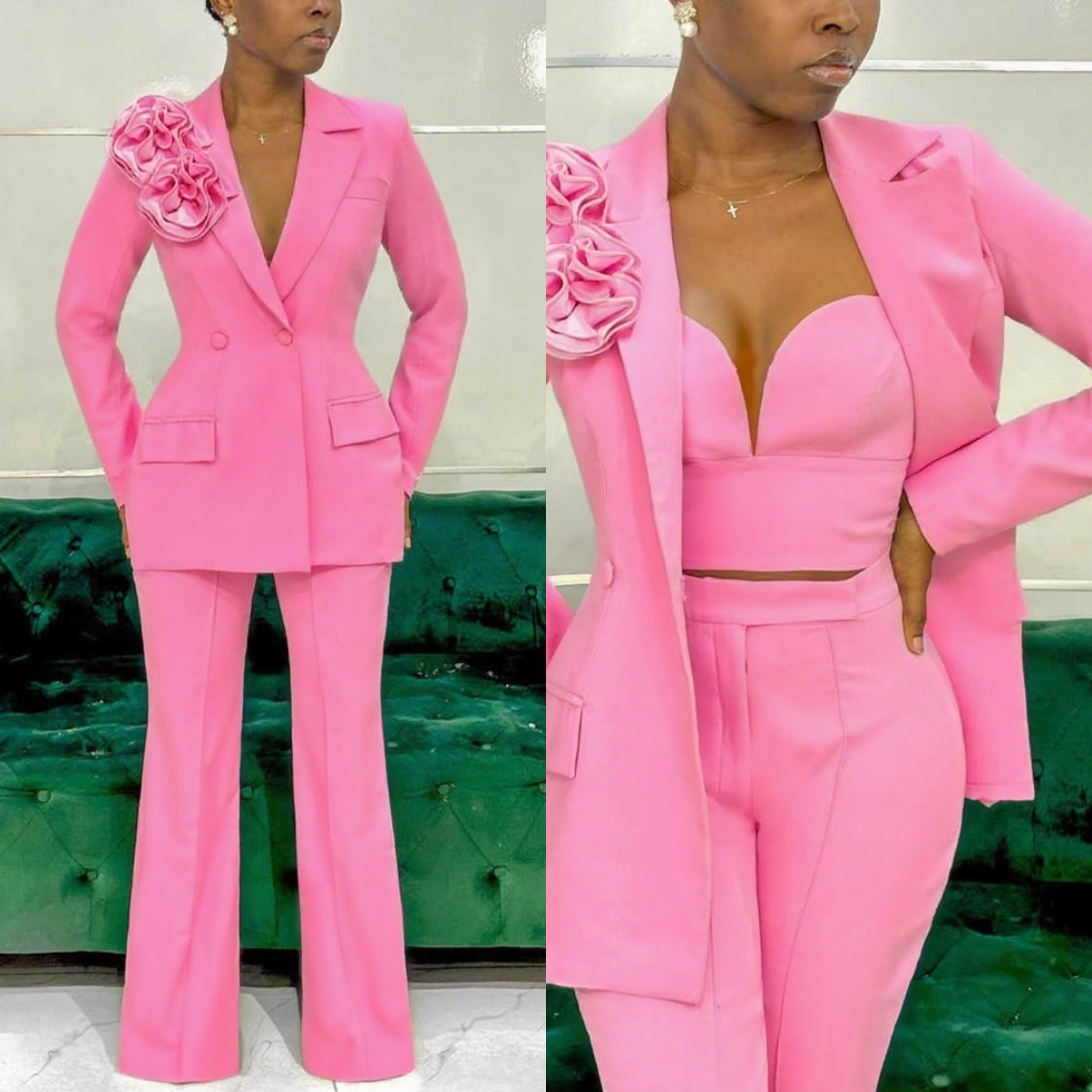 Customized Pink Women Pants Se - đánh giá và giá Women Formal Wear Designers