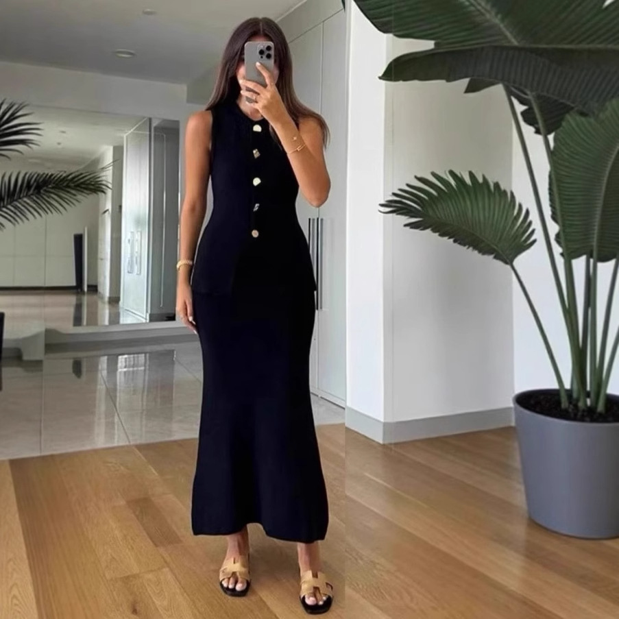 Round-neck Single-breasted Sle - đánh giá và giá Women Formal Wear Set
