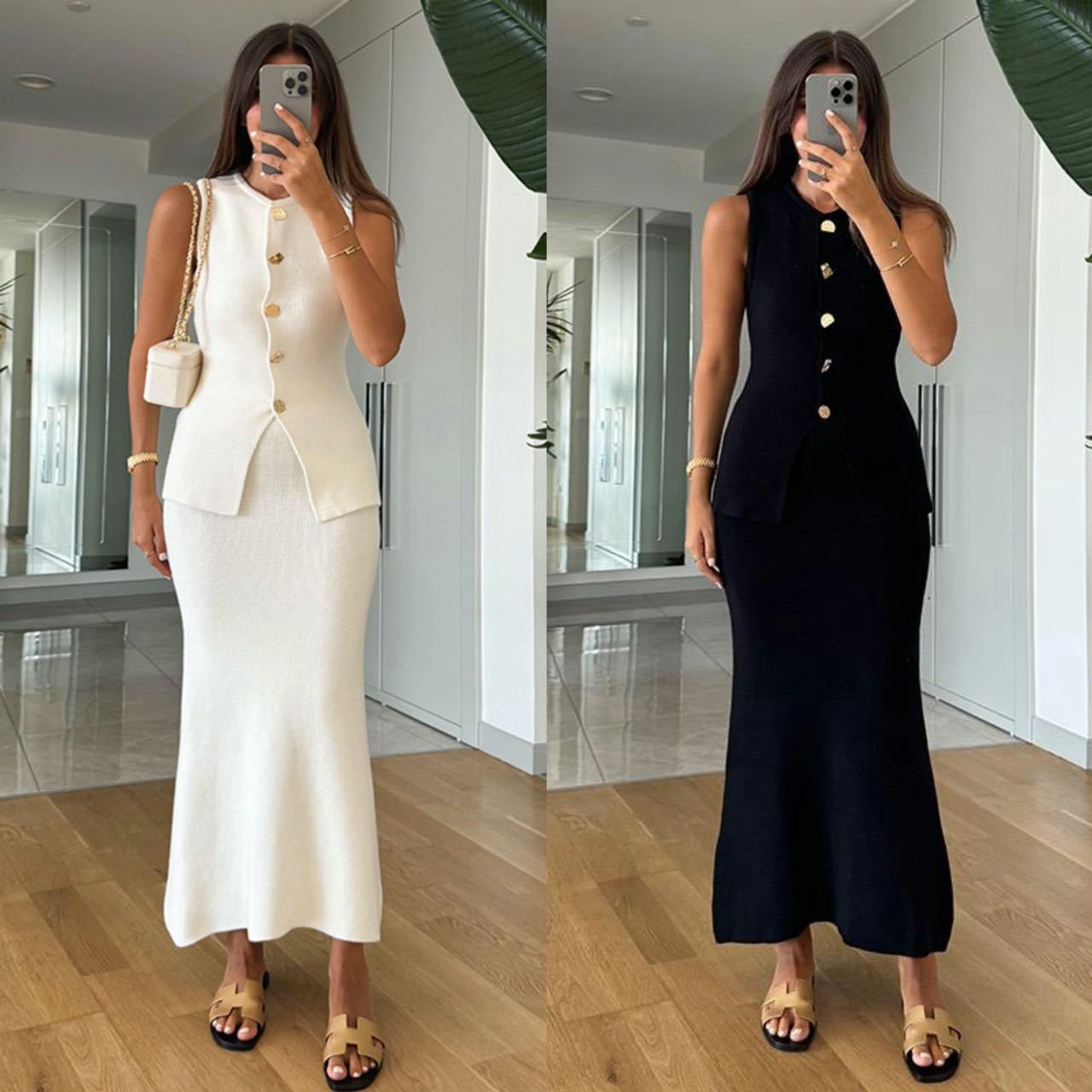 Round-neck Single-breasted Sle - đánh giá và giá Women Formal Wear Set