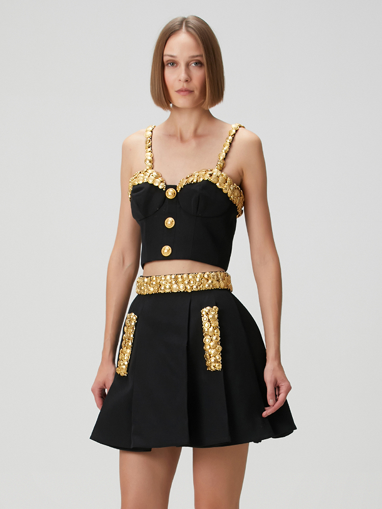 VC Black Two Piece Set Dress w - đánh giá và giá Women Formal Wear Set